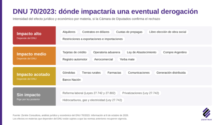 DNU 70/2023: una eventual derogación abriría un período de incertidumbre normativa en alquileres, salud y comercio exterior